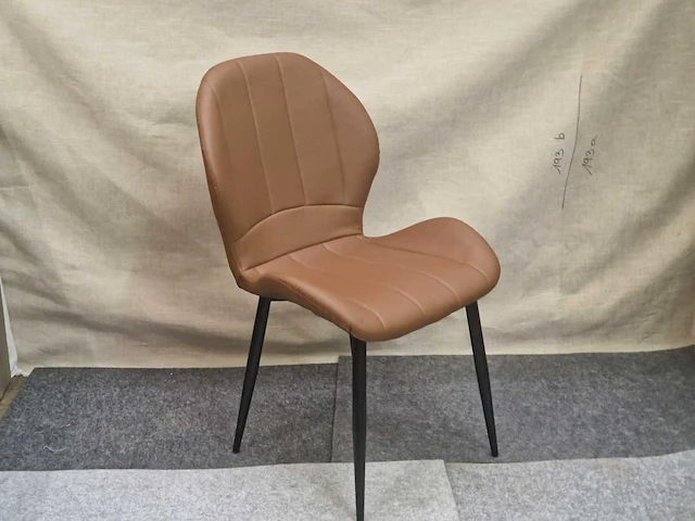 Phoenix brown pu - dining chair (4x) - afbeelding 3 van  7