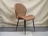Phoenix brown pu - dining chair (6x) - afbeelding 4 van  7