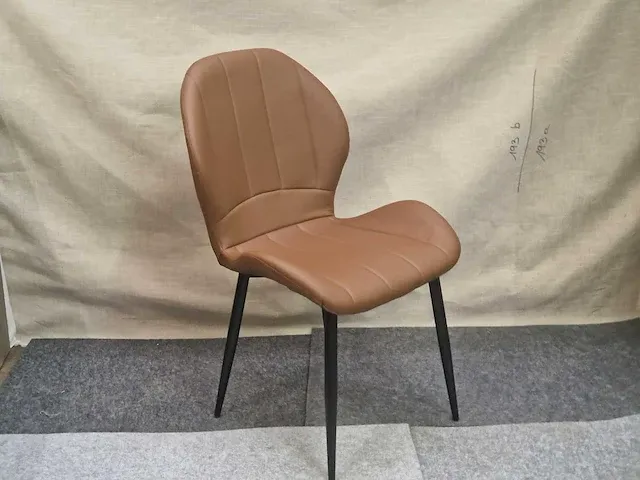 Phoenix brown pu - dining chair (6x) - afbeelding 4 van  7