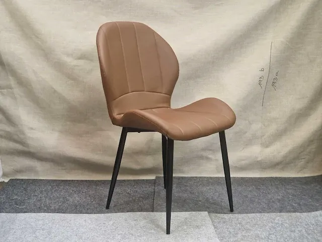 Phoenix brown pu - dining chair (6x) - afbeelding 5 van  7