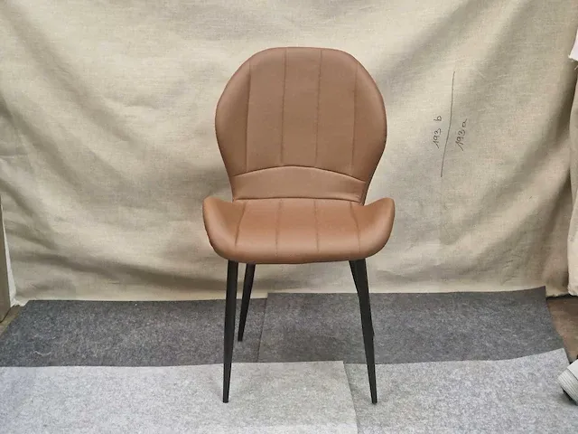 Phoenix brown pu - dining chair (6x) - afbeelding 6 van  7