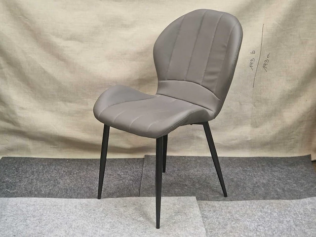 Phoenix grey pu - dining chair (4x) - afbeelding 4 van  8