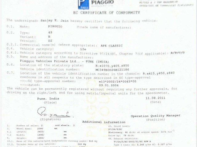 Piaggio ape classic 400 motorfiets - afbeelding 6 van  15