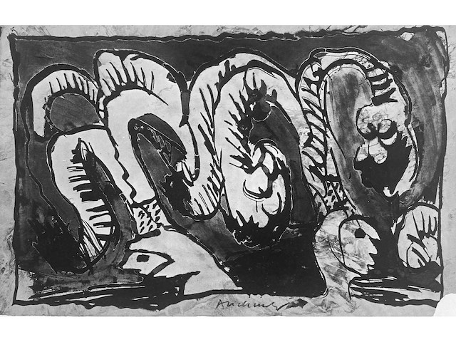 Pierre alechinsky - a propos de binche - offset - afbeelding 1 van  5