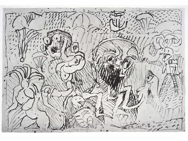Pierre alechinsky - ecouter dessiner - offset - afbeelding 1 van  6