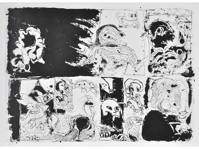 Pierre alechinsky - journal déplié - offset - afbeelding 1 van  5