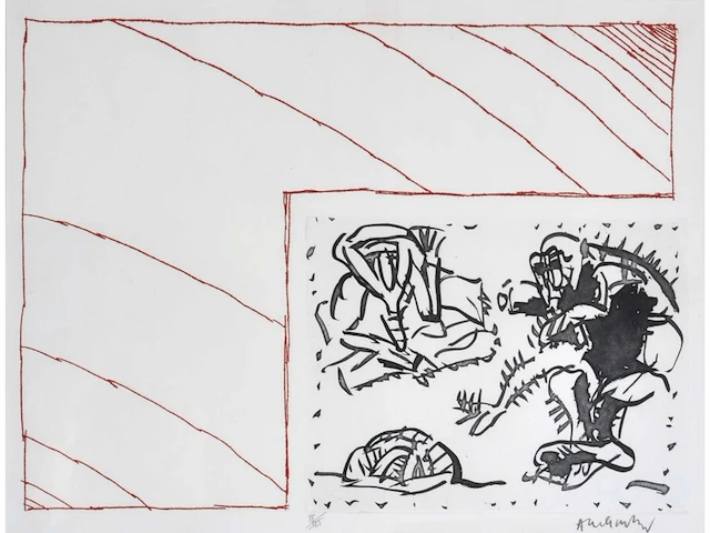 Pierre alechinsky - jours d'hiver en toscane - ets - afbeelding 1 van  10