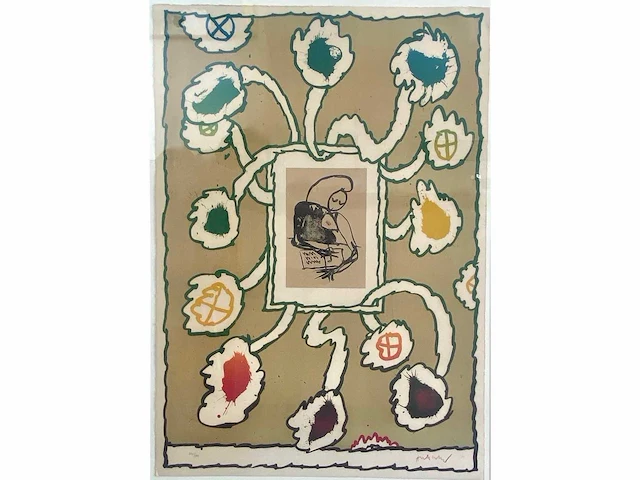 Pierre alechinsky - lettre ouverte - litho - afbeelding 1 van  9