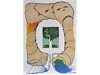 Pierre alechinsky - retour aux sources - litho - afbeelding 1 van  11