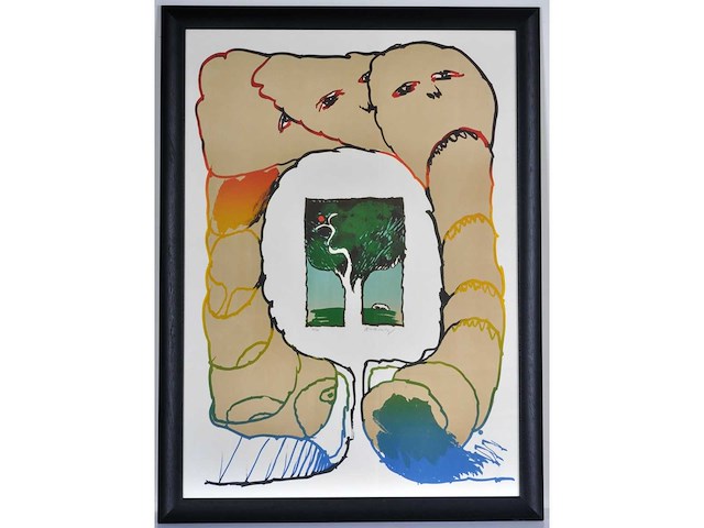 Pierre alechinsky - retour aux sources - litho - afbeelding 4 van  11