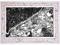 Pierre alechinsky - sans l’ecorce b - litho en ets/ aquatint - afbeelding 1 van  13