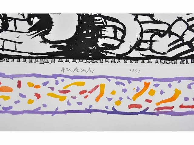 Pierre alechinsky - sans l’ecorce b - litho en ets/ aquatint - afbeelding 7 van  13