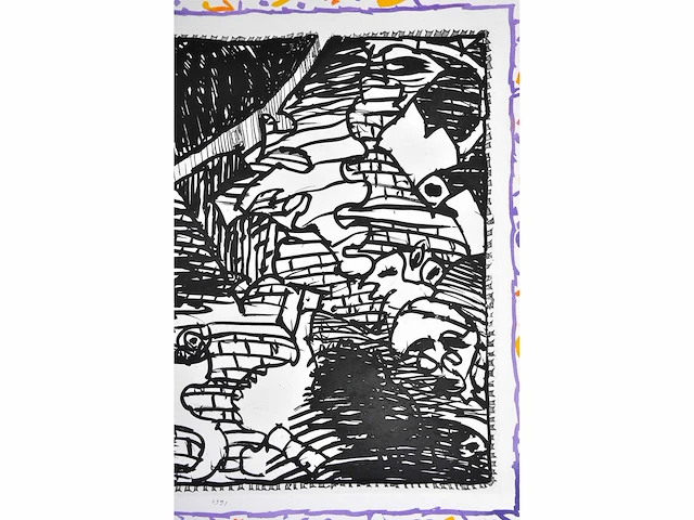 Pierre alechinsky - sans l’ecorce b - litho en ets/ aquatint - afbeelding 12 van  13