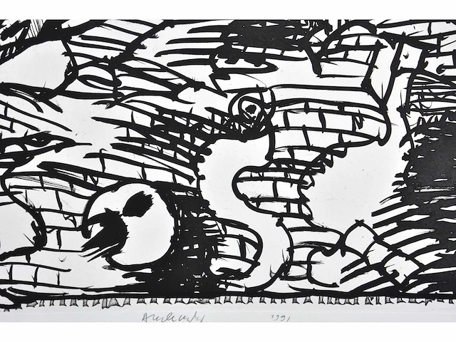 Pierre alechinsky - sans l’ecorce b - litho en ets/ aquatint - afbeelding 13 van  13