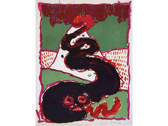Pierre alechinsky - vulcanologies - litho - afbeelding 1 van  3