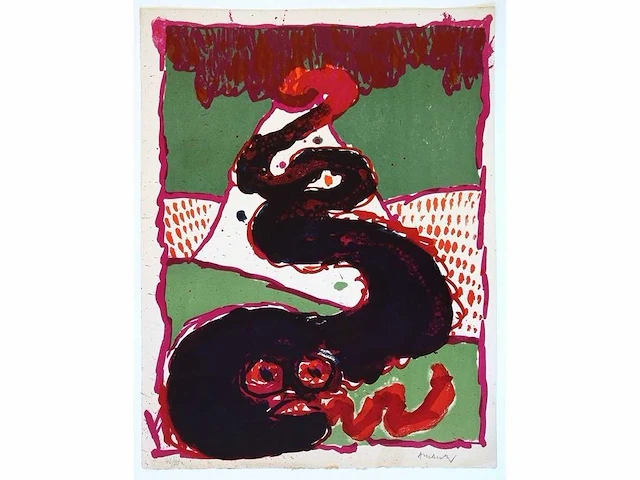 Pierre alechinsky - vulcanologies - litho - afbeelding 2 van  3