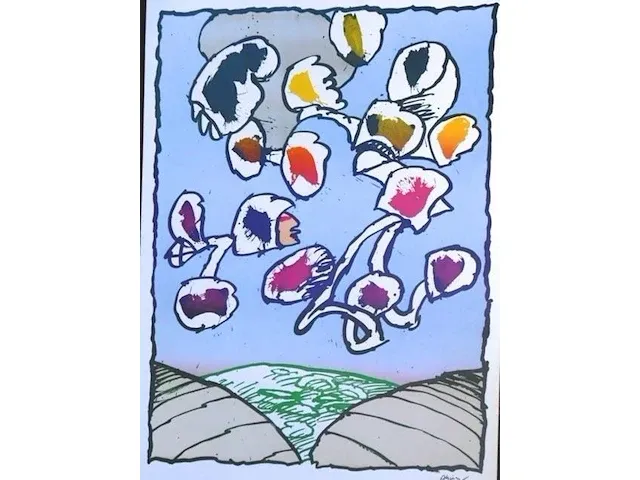 Pierre alechinsky, flying objects serie - afbeelding 1 van  6