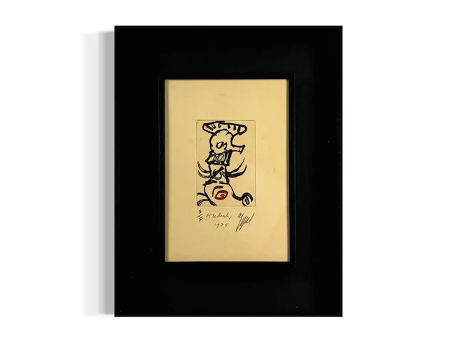 Pierre alechinsky & karel appel - gesigneerde ets - afbeelding 1 van  1