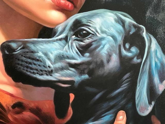 Pierre laurent - la femme au chien - olie op doek - afbeelding 8 van  11