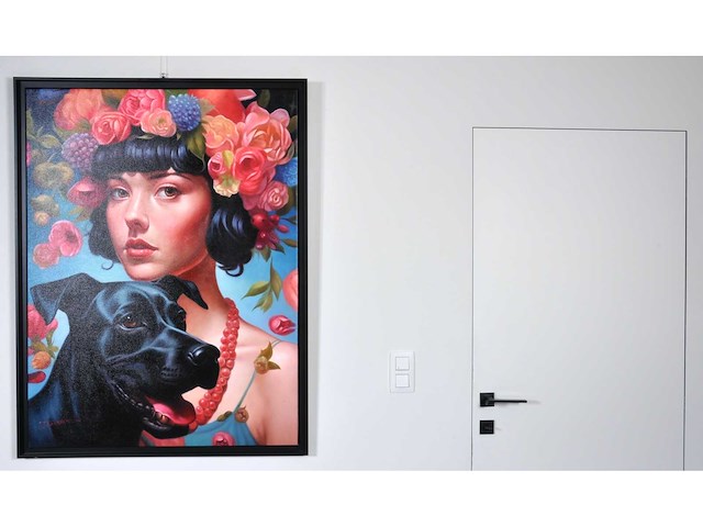 Pierre laurent - la femme au roses - olie op doek - afbeelding 2 van  12