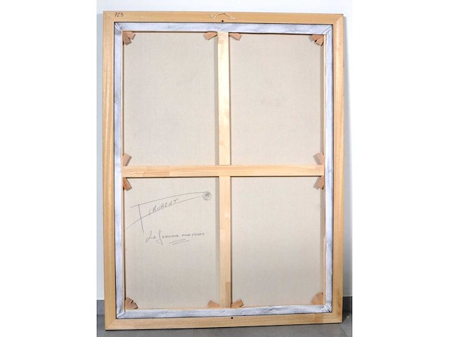 Pierre laurent - la femme au roses - olie op doek - afbeelding 4 van  12