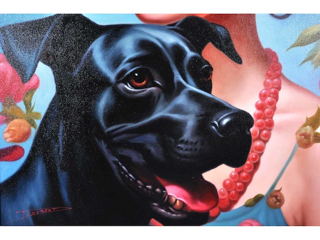 Pierre laurent - la femme au roses - olie op doek - afbeelding 8 van  12