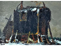 Piet lippens - zigeunerwagen - olie op paneel - 30x40cm - afbeelding 4 van  7