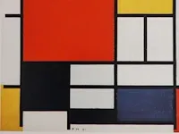 Piet mondriaan compositie met rood en geel - afbeelding 1 van  2