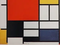 Piet mondriaan compositie met rood en geel - afbeelding 2 van  2