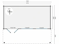 Pinkus - tuinhuis 44mm 5950x6000x2630mm onbehandeld - afbeelding 2 van  5