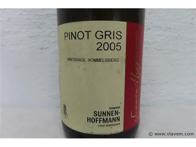 Pinot gris 2005 sunnen-hoffmann - afbeelding 2 van  3