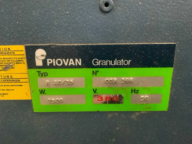 Piovan r 20/35 maalmolen granulaat - afbeelding 3 van  3