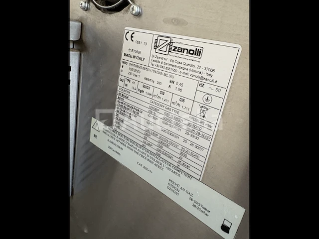 Pizzaoven met transportband 08/50 v pw gas zanolli synthesis - afbeelding 1 van  12
