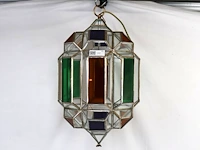 Plafondlamp met gekleurde loodkristallen - afbeelding 1 van  4
