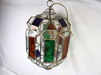 Plafondlamp met gekleurde loodkristallen - afbeelding 2 van  4