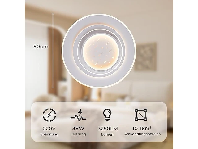 Plafondlamp sterrenhemel 55cm grijs - afbeelding 2 van  5