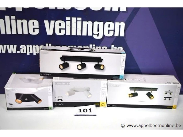 Plafondlamp vv 3spots lucide lennert plus 3 div plafondlampen vv 2spots lucide - afbeelding 1 van  5
