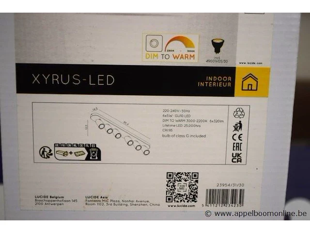 Plafondlamp vv 6 led spots lucide xyrus - afbeelding 2 van  2