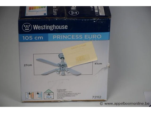 Plafondventilator vv 3 spots westinghouse princess euro - afbeelding 2 van  2