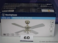 Plafondventilator vv 3 spots westinghouse princess euro - afbeelding 1 van  2
