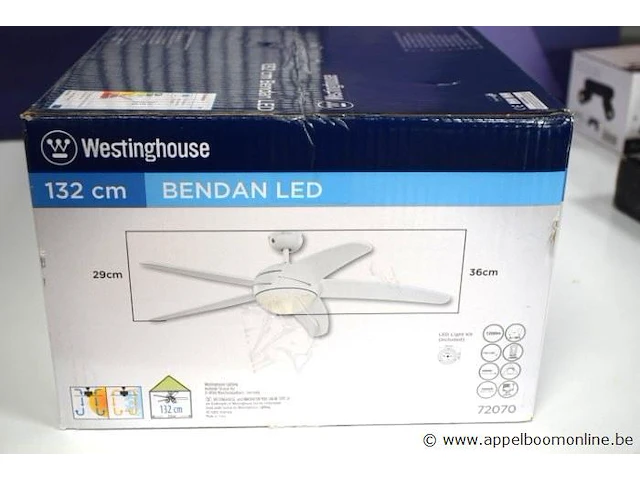 Plafondventilator vv led verlichting westinghouse bendan led - afbeelding 2 van  2