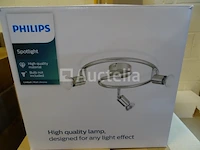 Plafonnière - gu10 - mat chroom - 3 x 50w - ip20 philips led - afbeelding 1 van  2