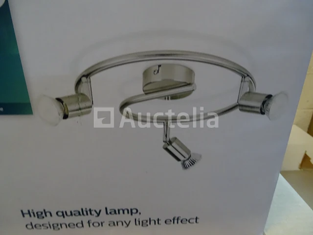 Plafonnière - gu10 - mat chroom - 3 x 50w - ip20 philips led - afbeelding 2 van  2