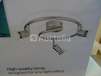 Plafonnière - gu10 - mat chroom - 3 x 50w - ip20 philips led - afbeelding 2 van  2