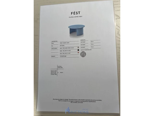 Plateau coffee table fabr. fest - afbeelding 5 van  8