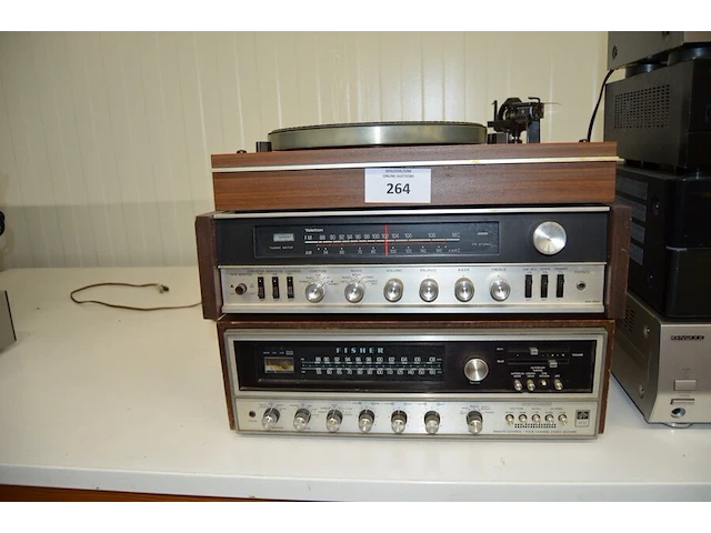 Platenspeler thorens td-166, radio tuner teleton srq-602x, radio tuner fisher 801 - afbeelding 1 van  11