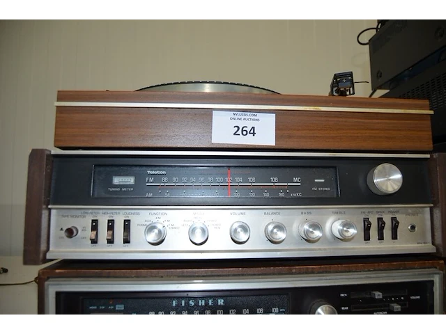 Platenspeler thorens td-166, radio tuner teleton srq-602x, radio tuner fisher 801 - afbeelding 8 van  11