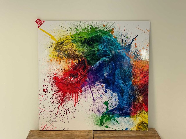 Plexikader dino 70cm x 70cm wit - afbeelding 1 van  1