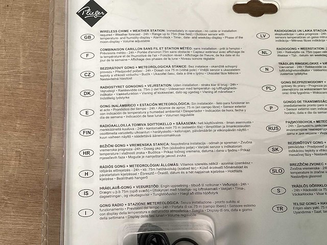 Plieger york draadloos weerstation met gong (3x) - afbeelding 5 van  7