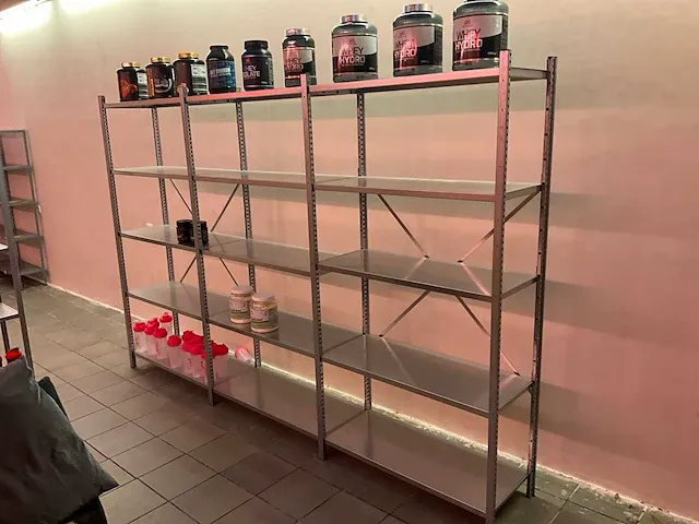 Plm. 6 lpm. metalen opbergrekken - afbeelding 2 van  7